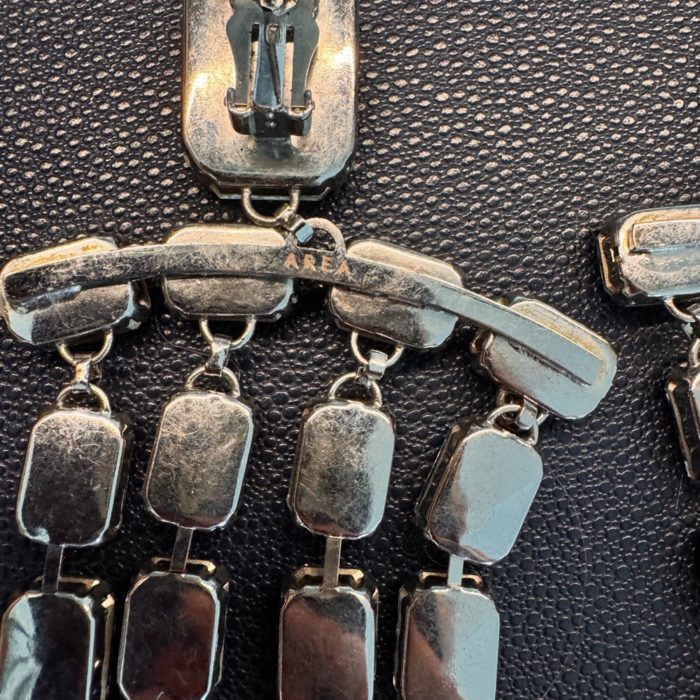 Area Silver Crystal Statement Earrings - image 4